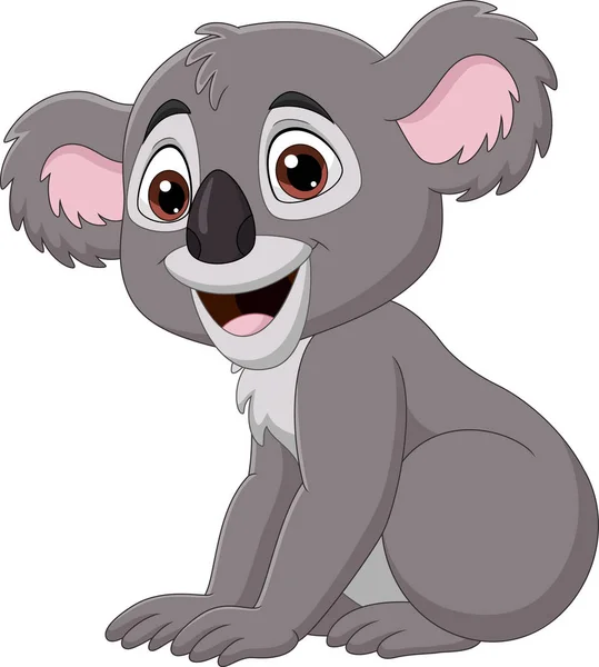 Ilustración Vectorial Dibujos Animados Lindo Bebé Koala Sentado — Vector de stock