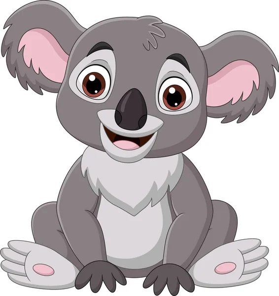 Vector Illustration Cartoon Cute Baby Koala Sitting — Stock Vector