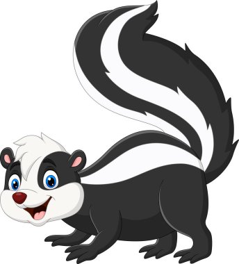 Vector illustration of Cartoon happy skunk on white background clipart