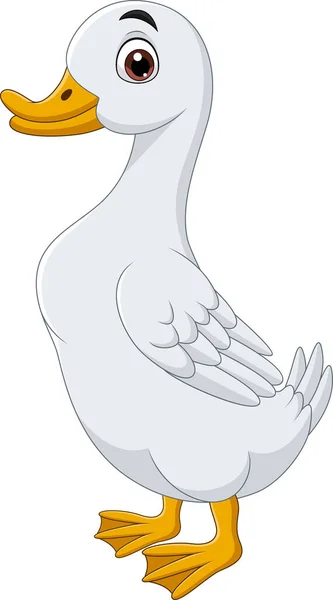 Vektor Illustration Der Cartoon Ente Isoliert Auf Weißem Hintergrund — Stockvektor