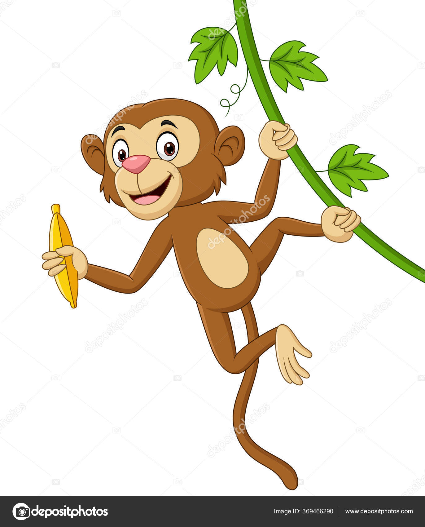 Desenho de macaco segurando uma banana