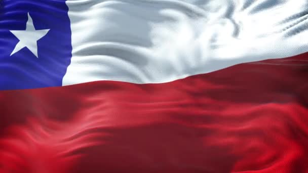 Bandera de Chile Bucle 3D — Vídeos de Stock