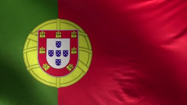 ポルトガルの旗3Dループ — ストック動画