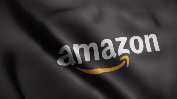 Flaga Amazon Czarne Tło Pętla — Wideo stockowe