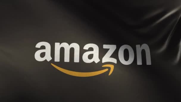 Amazon Flag 黒の背景3D ループ — ストック動画