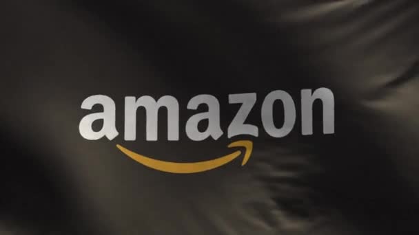 Amazon Flag 黒の背景3D ループ — ストック動画