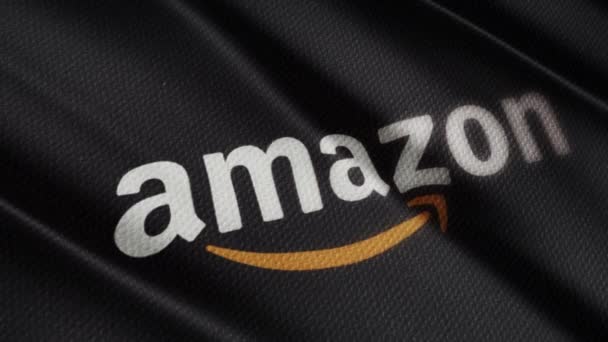 Amazon Vlajka Černé Pozadí — Stock video