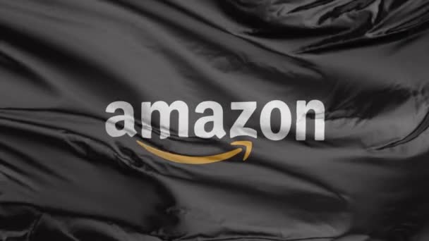 Bendera Amazon Black Background — Stok Video