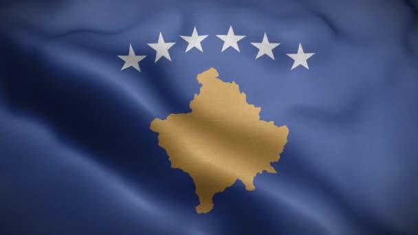 Kosovos Flagga Loop — Stockvideo