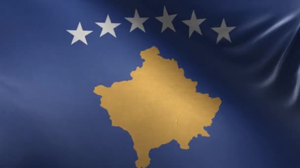 Bandera Kosovo Loop — Vídeo de stock