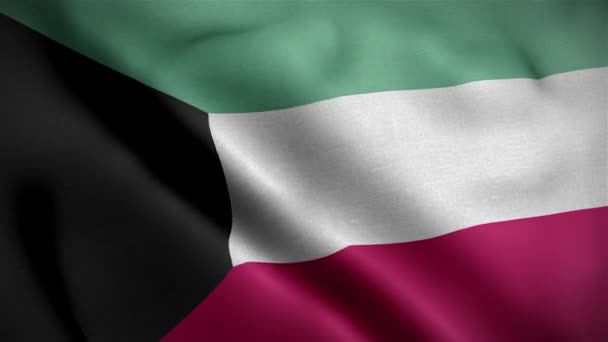 Flaga Kuwejtu Pętla — Wideo stockowe