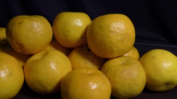 Beaucoup Oranges Déplaçant Dans Cercle Empilés — Video