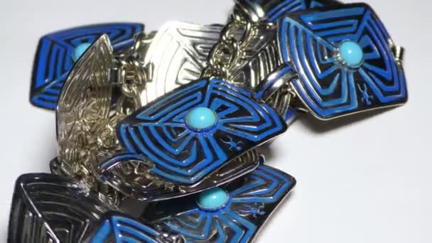 Metalowa Biżuteria Noszenia Talii Wystawie Kamarbandh — Wideo stockowe