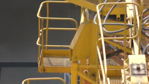 Construction Site Structure Iron Crane Yellow Color — Stock Video