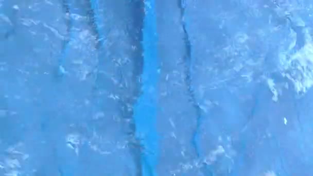 Onde Acqua Nella Piscina Blu Modelli Ondulazione Acqua — Video Stock