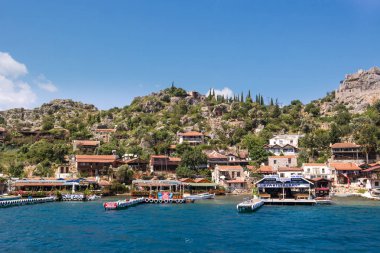 Antalya, Türkiye - 26 Nisan 2014: Kaleköy Köyü Kekova Türk Adası