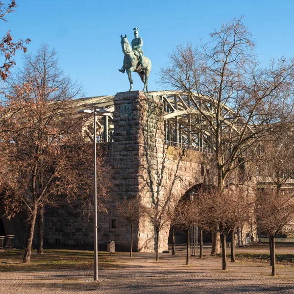 Cologne, Germany - January 19, 2017: Equestrian statue of Prussian King Friedrich Wilhelm Viktor Albert von Preuben. — Stock Photo, Image
