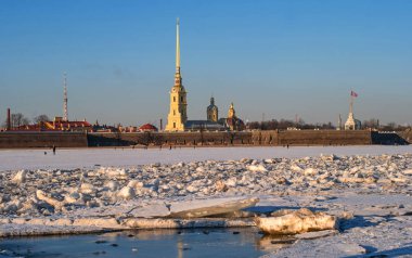 Peter ve Paul Fortress kışın. St. Petersburg, Rusya Federasyonu.