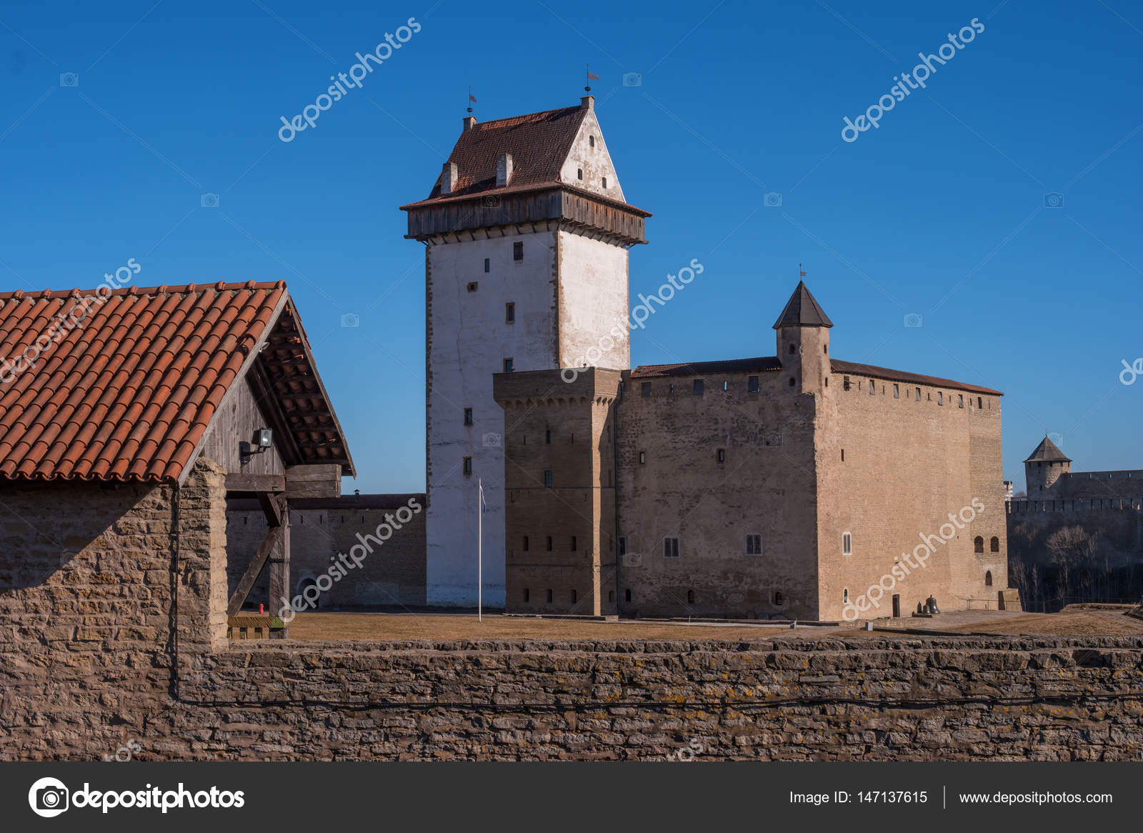Narva, Estonia Herman Castle on the banks of the river, opposite the