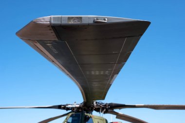 rotor ve modern askeri helikopterler closeup gövde bölümü detayları