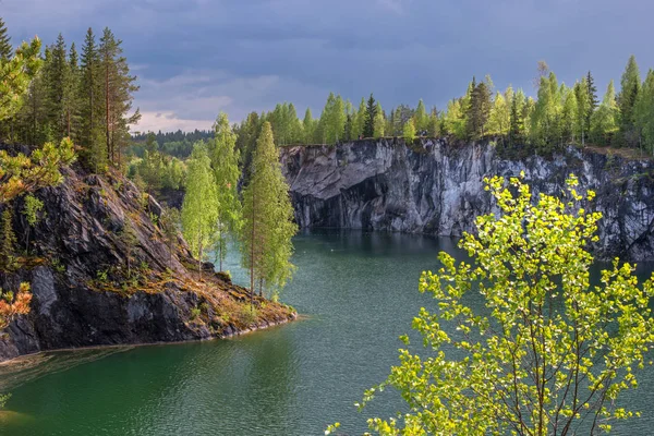 stock image Marble quarry in Ruskeala Park in Republic of Karelia, Russia.