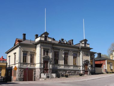 Porvoo 'daki eski itfaiye binası. Eski Porvoo, Finlandiya