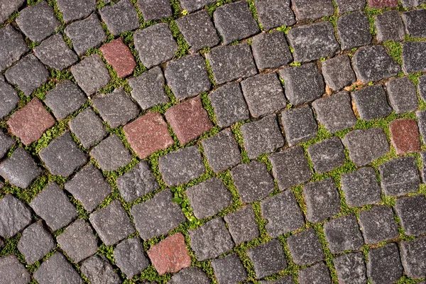 Fondo abstracto del antiguo pavimento de adoquines. Primer plano —  Fotos de Stock
