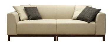 Beyaz arka planda izole kanepe. Kırpma yolu dahil.