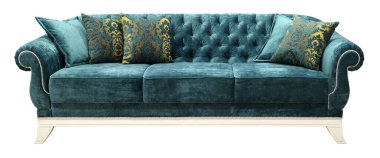 Beyaz arka planda izole kanepe. Kırpma yolu dahil