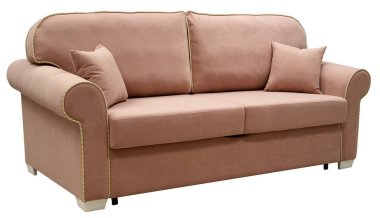 Beyaz arka planda izole kanepe. Kırpma yolu dahil