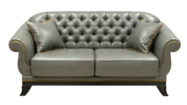 Beyaz arka planda izole kanepe. Kırpma yolu dahil