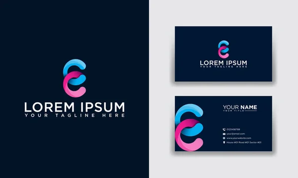Letter Web Banner Business Card Template Simply Illustration — 图库照片