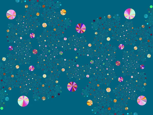 Fond décoratif fractal coloré avec cercle multicolore — Photo