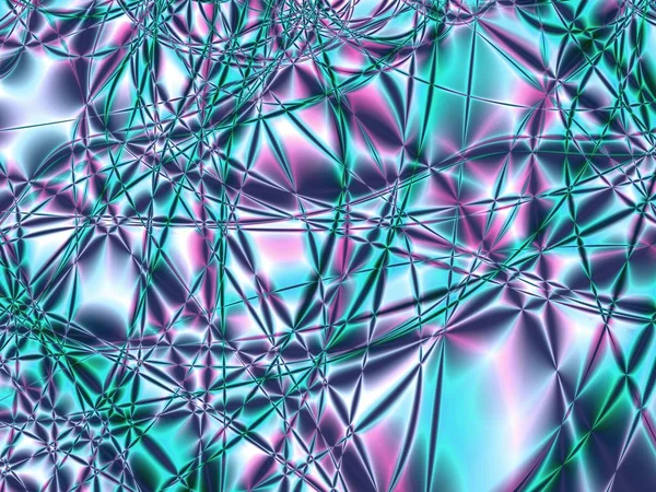 Mångfärgade fractal rader i en kaotisk plexus. — Stockfoto