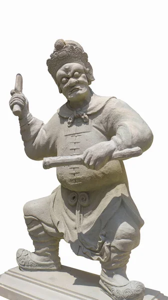 İzole edilmiş beyaz Çin Devi heykeli beyaz arka planda