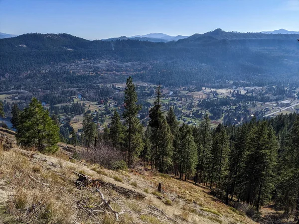 Mirando Hacia Abajo Leavenworth Washington Desde Alto Las Montañas —  Fotos de Stock
