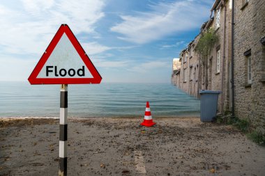 concept image road flooding due to climate change