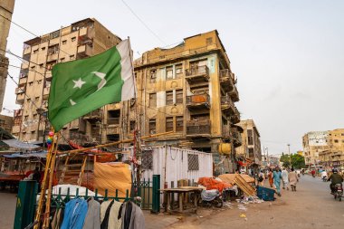 Karachi Pakistan Bayrağını Dalgalanıyor 04