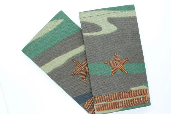 Camouflage epaulettes of a major of the Russian army — Stock Photo, Image