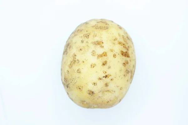 Сира Красива Картопля Розташована Білому Тлі — стокове фото