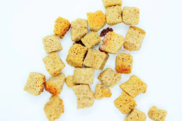 Galletas Secas Centeno Situadas Sobre Fondo Blanco —  Fotos de Stock