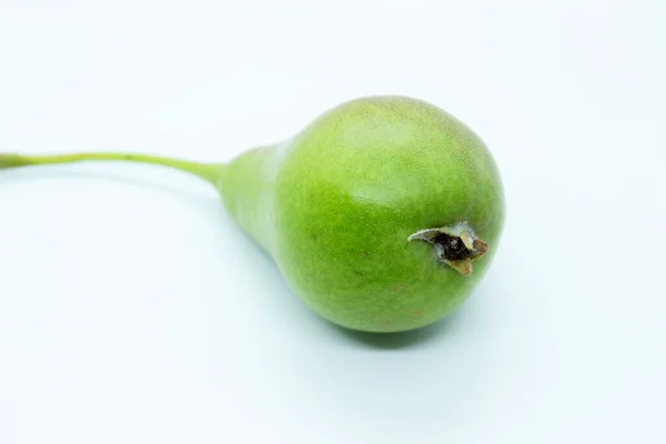 Verde Pera Matura Bella Situato Uno Sfondo Bianco — Foto Stock