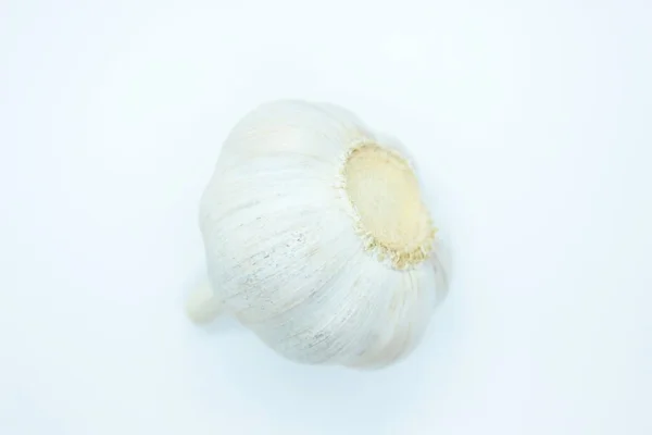 Head Garlic Located White Background — Stock Photo, Image