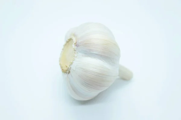 Head Garlic Located White Background — Stock Photo, Image