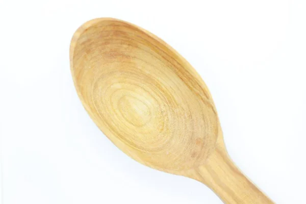 Beautiful Wooden Spoon Located White Background — Stock Photo, Image
