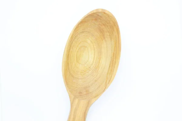 Beautiful Wooden Spoon Located White Background — Stock Photo, Image