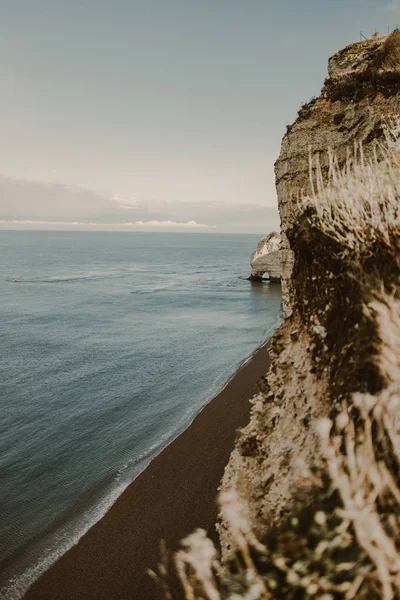 Küstenlandschaft Entlang Der Falaise Aval Die Berühmten Weißen Klippen Des — Stockfoto