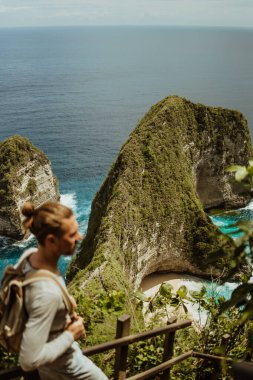 Manta Körfezi ya da Kelingking Sahili Nusa Penida Adası, Bali, Endonezya