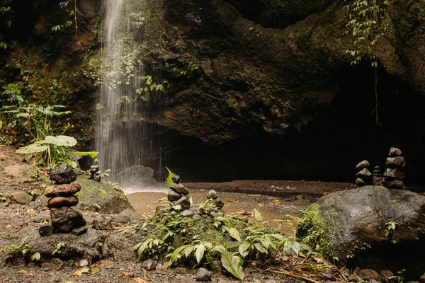 Vista Queda Água Floresta Tropical Conceito Viagem — Fotografia de Stock