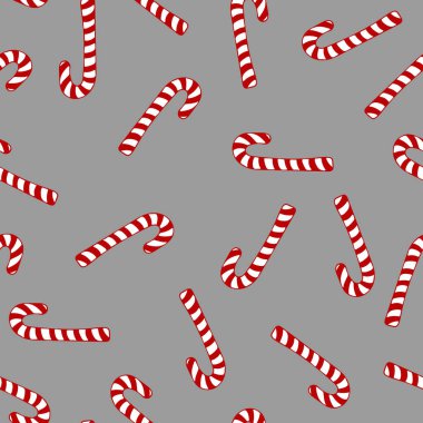 Şekerli, pürüzsüz, gri bir Noel deseni. Mutlu yıllar ve mutlu noeller. Tekstil, kumaş ve duvar kağıtları için kış tatili baskısı.